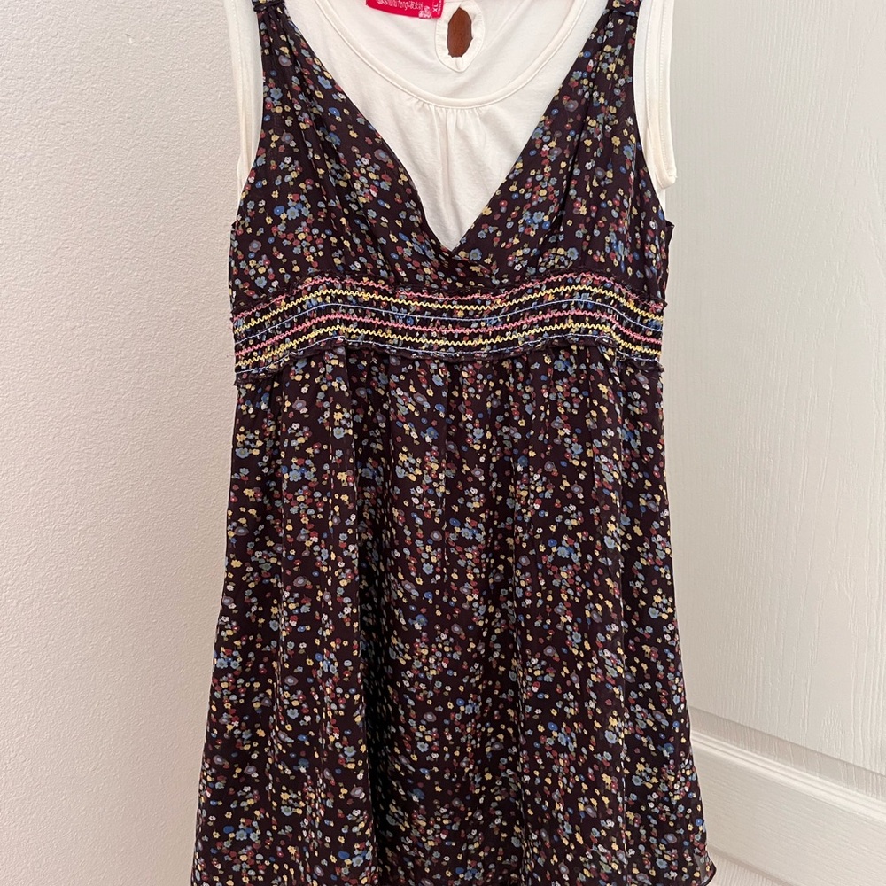 Chiffon Dress with White Top
